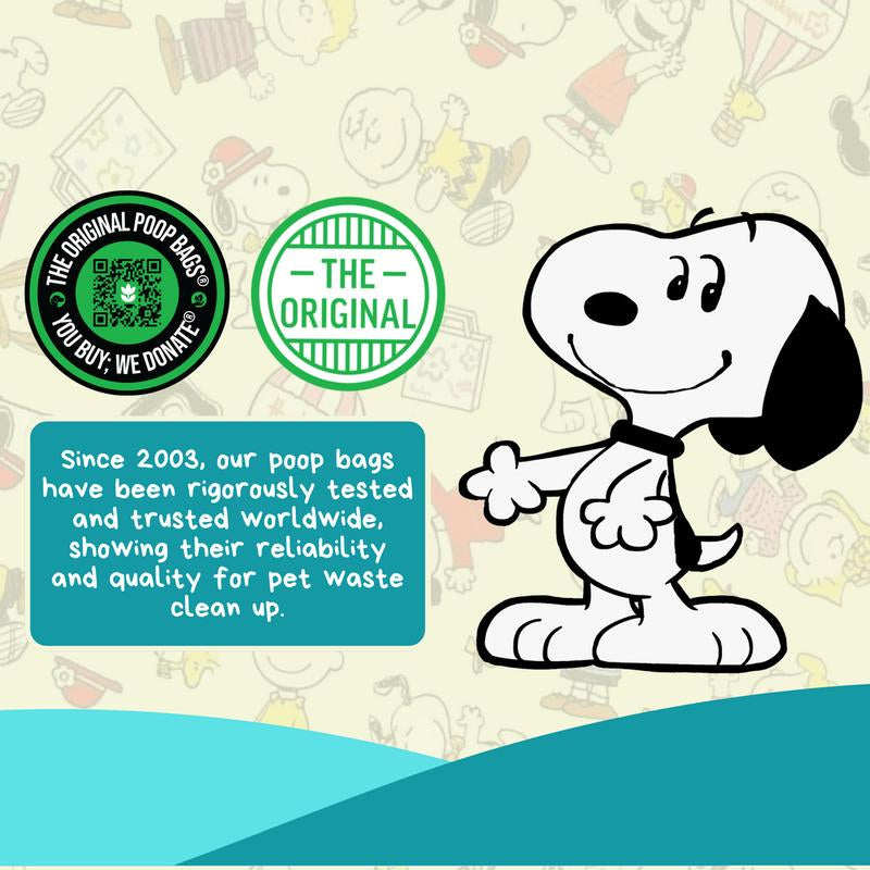 The Original Poop Bags- Peanuts 360 Unscented Poop Bags in Leash Rolls Pet Poop Bags