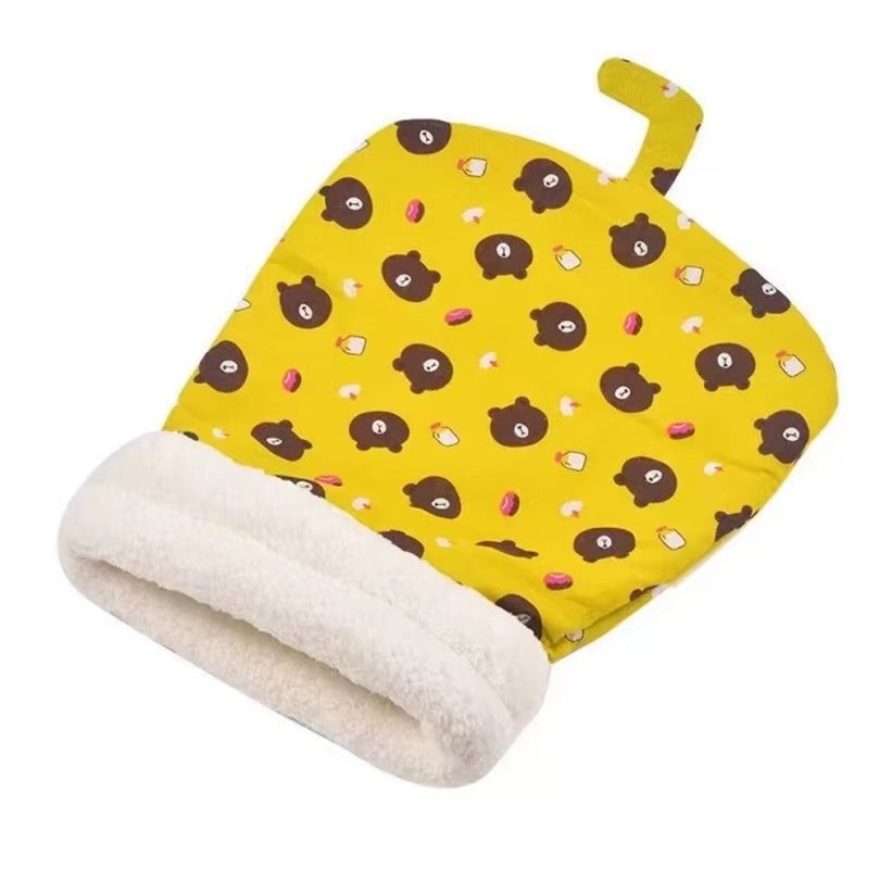 Cat Sleeping Bag Soft Winter Fluffy Feel Thickened Pet Pocket Type Quilt Bed Kitten Puppy Soft Comfortable Nest Pet Supplies