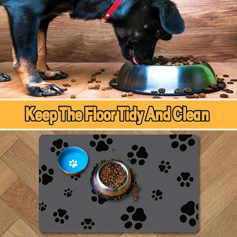 18"×30" Dog Food Mat- No Stains Quick Dry Cat Dog Food Bowl Mat Non Skid Dog Feeding Mat