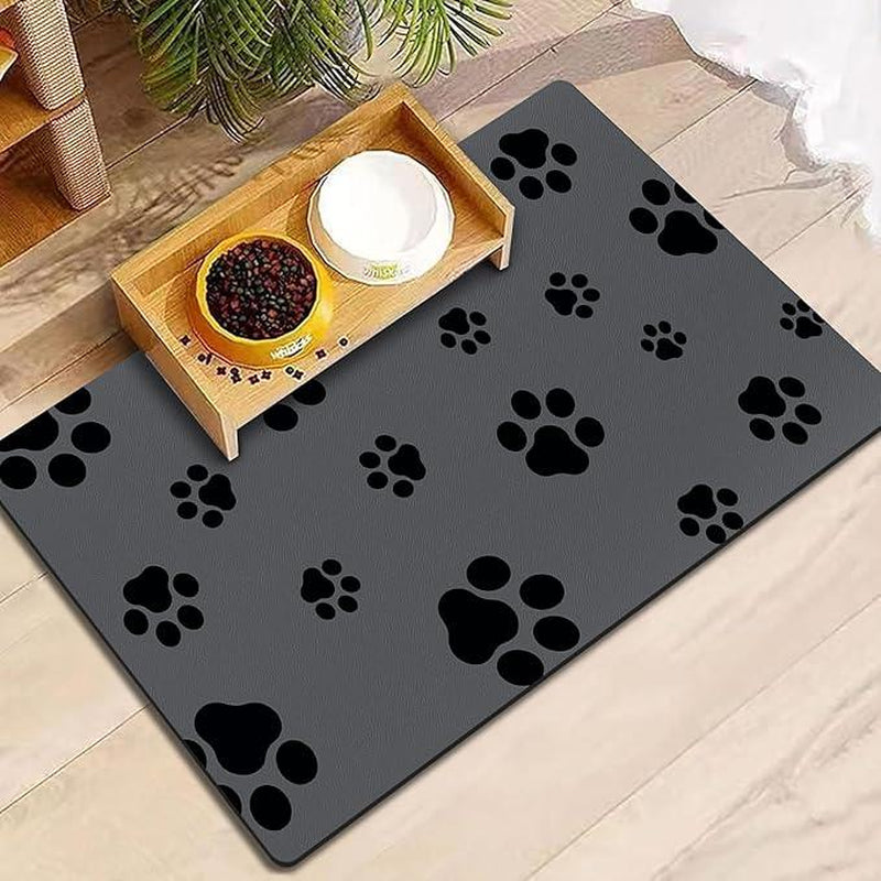 18"×30" Dog Food Mat- No Stains Quick Dry Cat Dog Food Bowl Mat Non Skid Dog Feeding Mat