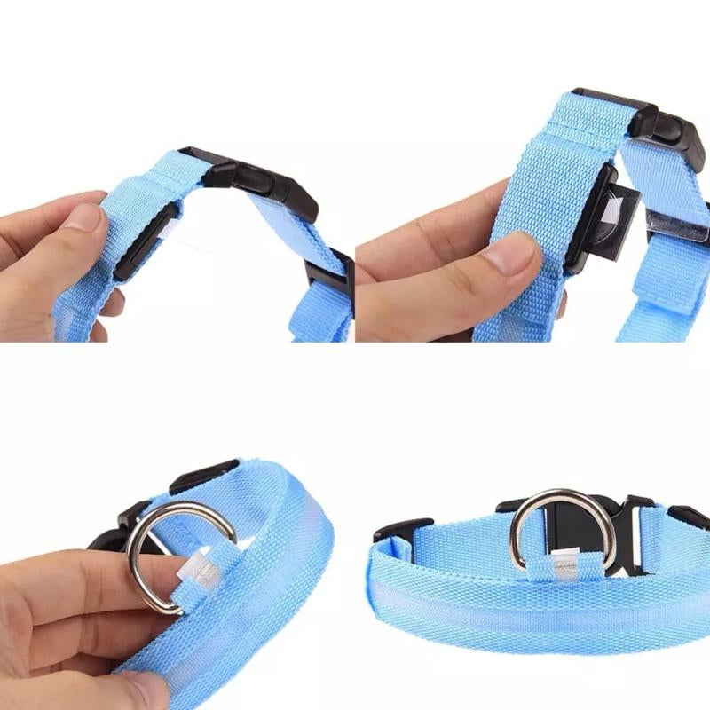 Easy to See at Night Adjustable Dog Collar Glow Pets Safety Waterproof