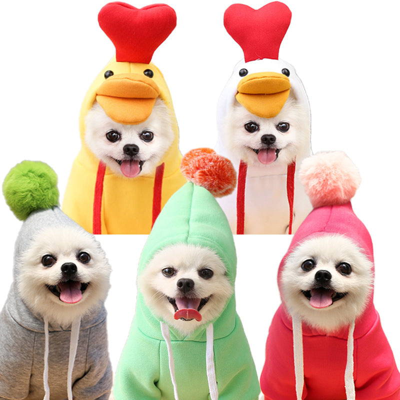 Cute Fruit Dog Clothes for Small Dogs Hoodies Winter Warm Fleece Pet Clothing Puppy Cat Costume Coat for French Chihuahua Outfit