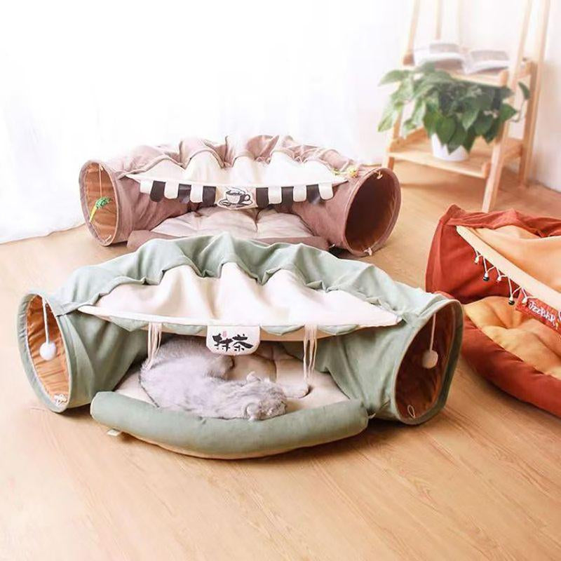 Multifunctional Pet Nest Cat Tunnel and Cat Bed 2 in 1