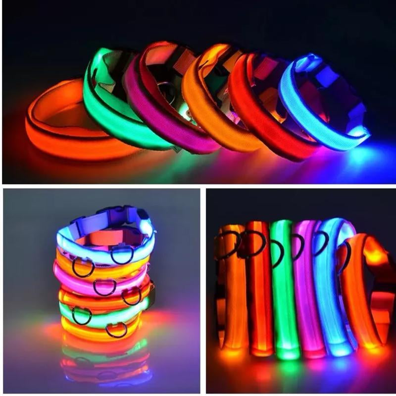 Easy to See at Night Adjustable Dog Collar Glow Pets Safety Waterproof